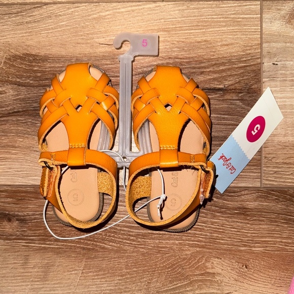NWT Cat & Jack Toddler Ella Sandals | Cognac Brown | Size 5T - Picture 2 of 2